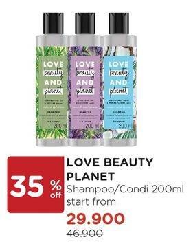 Promo Harga LOVE BEAUTY AND PLANET Shampoo & Conditioner 200 ml - Watsons