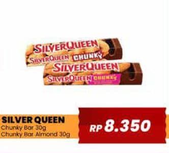 Promo Harga Silver Queen Chunky Bar Almonds, Dark 30 gr - Yogya