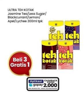 Promo Harga Ultra Teh Kotak Apple, Blackcurrant, Jasmine, Lemon, Less Sugar, Lychee 300 ml - Indomaret