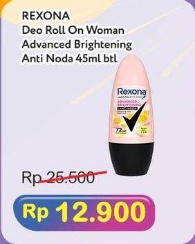 Promo Harga Rexona Deo Roll On Advanced Brightening 45 ml - Indomaret