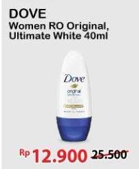 Promo Harga DOVE Deo Roll On Original Nourish Smooth, Ultimate White 40 ml - Alfamart
