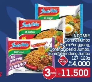 Promo Harga Indomie Mi Goreng Jumbo Ayam Panggang, Spesial, Rendang 120 gr - LotteMart