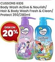 Promo Harga Cussons Kids Body Wash Active Nourish, Fresh Clean 280 ml - Indomaret