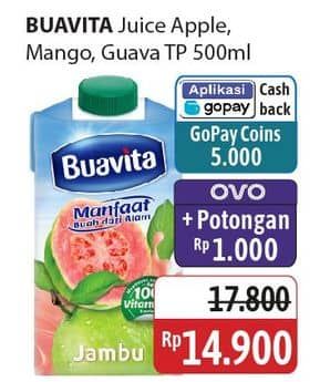 Promo Harga Buavita Fresh Juice Apple, Mango, Guava 500 ml - Alfamidi