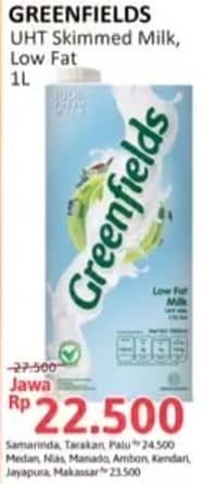 Promo Harga Greenfields Fresh Milk Low Fat, Skimmed Milk 1000 ml - Alfamidi