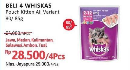 Promo Harga Whiskas Kitten Cat Food All Variants 85 gr - Alfamidi