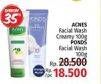 Promo Harga ACNES Facial Creamy Wash 100gr/PONDS Facial Foam 100gr  - LotteMart