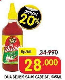 Promo Harga DUA BELIBIS Saus Cabe 535 ml - Superindo