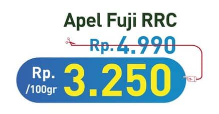 Apel Fuji RRC per 100 gr Diskon 34%, Harga Promo Rp3.250, Harga Normal Rp4.990