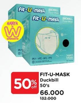 Promo Harga FIT-U-MASK Masker Duckbill 3D 50 pcs - Watsons