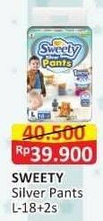 Promo Harga Sweety Silver Pants L18+2 20 pcs - Alfamart