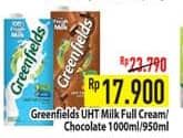 Promo Harga Greenfields UHT Full Cream, Chocolate, Choco Malt 1000 ml - Hypermart