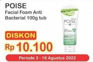 Promo Harga Poise Facial Foam Anti Bacterial 100 ml - Indomaret