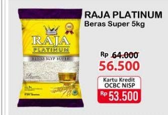 Promo Harga Raja Platinum Beras Slyp Super 5000 gr - Alfamart