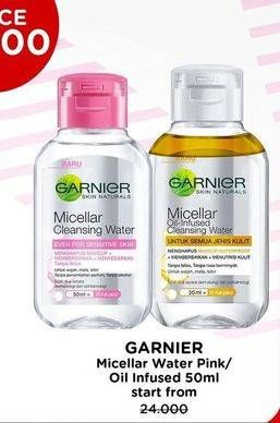 Promo Harga Garnier Micellar Water Pink, Oil-Infused 50 ml - Watsons