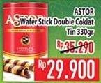Promo Harga ASTOR Wafer Roll Double Chocolate 330 gr - Hypermart