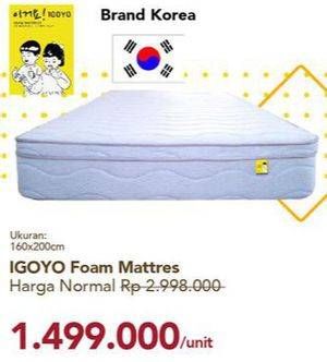 Promo Harga IGOYO Foam Mattress 160 X 200 Cm  - Carrefour