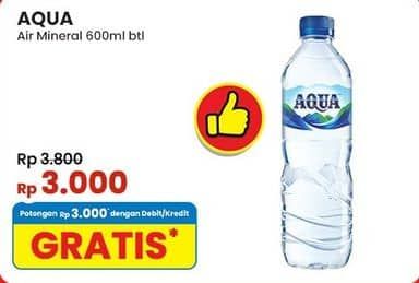 Promo Harga Aqua Air Mineral 600 ml - Indomaret