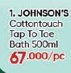 Promo Harga Johnsons Baby Cottontouch Top to Toe Bath 500 ml - Guardian