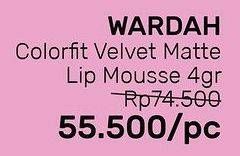 Promo Harga WARDAH Colorfit Velvet Matte Lip Mousse 4 gr - Guardian