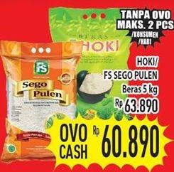 Promo Harga HOKI Beras/ FS SEGO PULEN Beras 5kg  - Hypermart