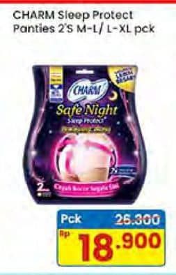 Promo Harga Charm Sleep Protect Plus Panties L-XL 2 pcs - Indomaret