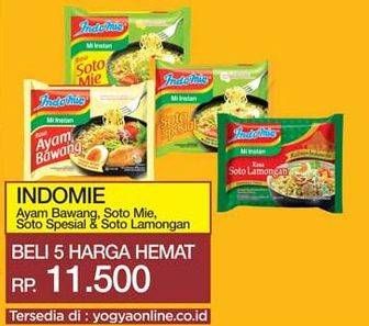 Promo Harga INDOMIE Mi Kuah Ayam Bawang, Soto Mie, Soto Spesial, Soto Lamongan per 5 pcs - Yogya