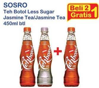 Promo Harga SOSRO Teh Botol Less Sugar, Original 450 ml - Indomaret
