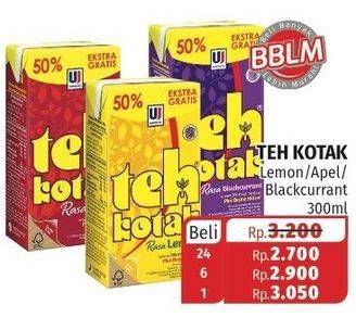 Promo Harga ULTRA Teh Kotak Lemon, Apple, Blackcurrant 300 ml - Lotte Grosir