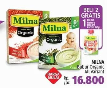 Promo Harga MILNA Bubur Bayi Organic All Variants  - LotteMart