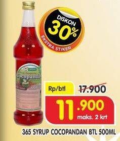 Promo Harga 365 Syrup Cocopandan 600 ml - Superindo