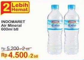 Promo Harga INDOMARET Air Mineral per 2 botol 600 ml - Indomaret