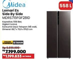 Promo Harga Midea MDRS715FGF28ID Kulkas Side By Side   - COURTS
