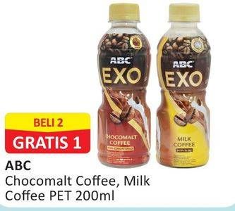 Promo Harga ABC Minuman Kopi Chocomalt, Milk Coffee per 2 botol 200 ml - Alfamart