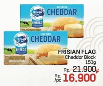 Promo Harga Frisian Flag Cheddar Cheese Box 150 gr - LotteMart