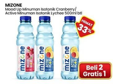 Promo Harga Mizone Minuman Bernutrisi Mood Up Cranberry, Active Lychee Lemon 500 ml - Indomaret