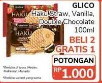 Promo Harga GLICO Haku Strawberry Crispy Choco Monaka, Vanilla Crispy Choco Monaka, Double Crispy Choco Monaka 100 ml - Alfamidi