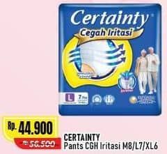 Promo Harga Certainty Adult Diapers Pants XL6, M8, L7 6 pcs - Alfamart