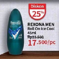 Promo Harga Rexona Men Deo Roll On Ice Cool 45 ml - Guardian