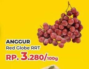 Promo Harga Anggur Red Globe RRT per 100 gr - Yogya