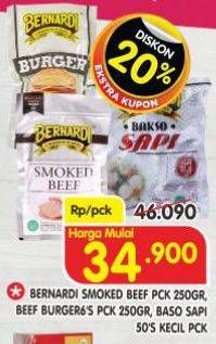 Promo Harga Bernardi Smoked Beef/Burger/Baso  - Superindo