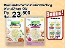 Promo Harga PROMINA Bubur Bayi Homemade Salmon Kentang Wortel, Ayam Brokoli Labu 100 gr - Carrefour