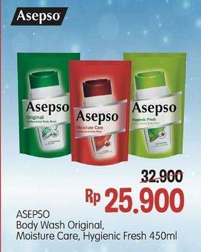 Promo Harga ASEPSO Body Wash Original, Moisture Care, Hygienic Fresh 450 ml - Alfamidi