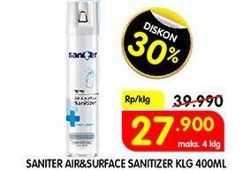 Promo Harga SANITER Air & Surface Sanitizer Aerosol 400 ml - Superindo