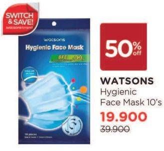 Promo Harga WATSONS Hygienic Face Mask 10 pcs - Watsons