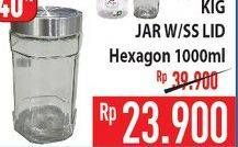 Promo Harga KIG Jar LID Hexagonal 1 ltr - Hypermart