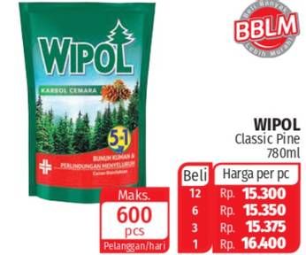 Promo Harga WIPOL Karbol Wangi Cemara 780 ml - Lotte Grosir