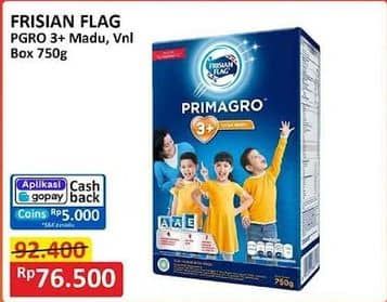 Promo Harga Frisian Flag Primagro 3+ Madu, Vanilla 750 gr - Alfamart