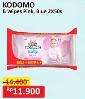 Promo Harga Kodomo Baby Wipes Rice Milk Pink, Classic Blue 50 pcs - Alfamart