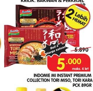 Promo Harga Indomie Japanese Ramen Tori Miso, Tori Kara 86 gr - Superindo